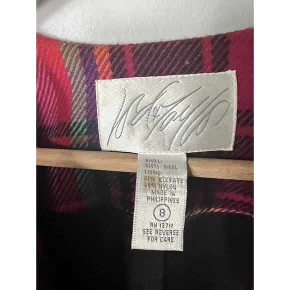 Lord & Taylor Pink Plaid Blazer with Gold Accents - Picture 5 of 6